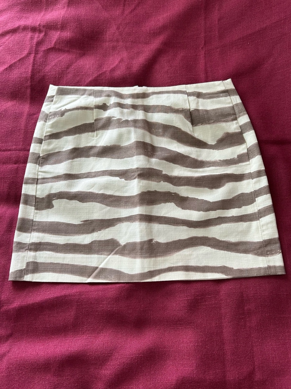 J. Crew Beige and White Striped Mini Skirt NWT Fit Size 4